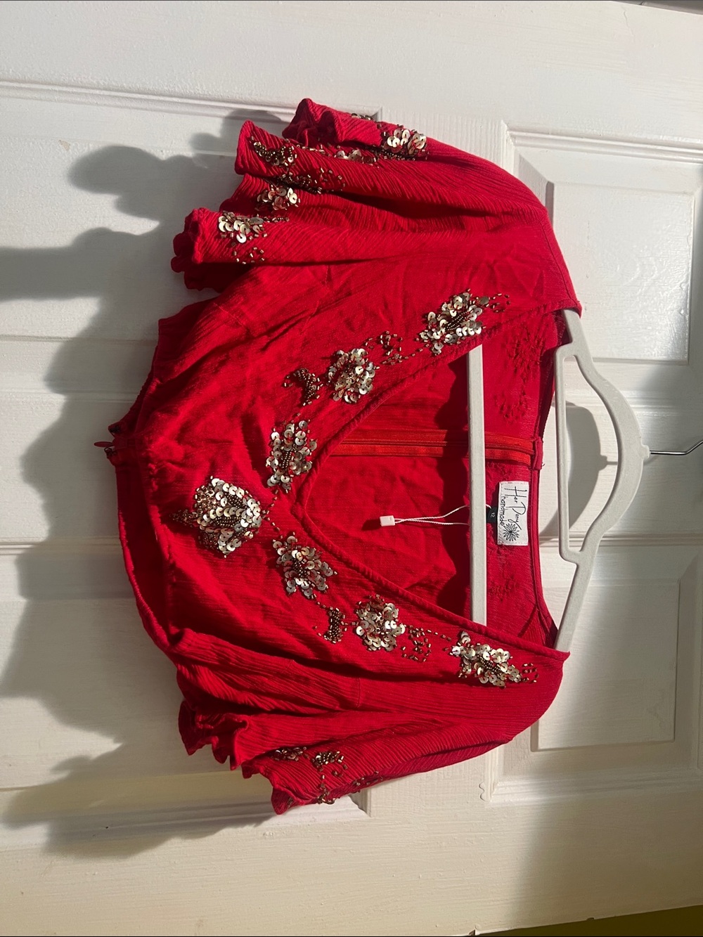 Embellished Red Crop Top by Her Pony